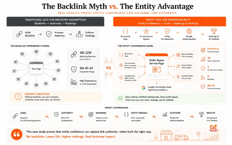 Backlink myth vs. entity advantage