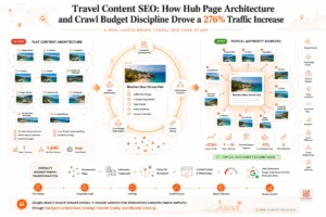 Travel content SEO - How Hub Page Architecture and Crawl Budget Discipline Drove a 276% Traffic Increase